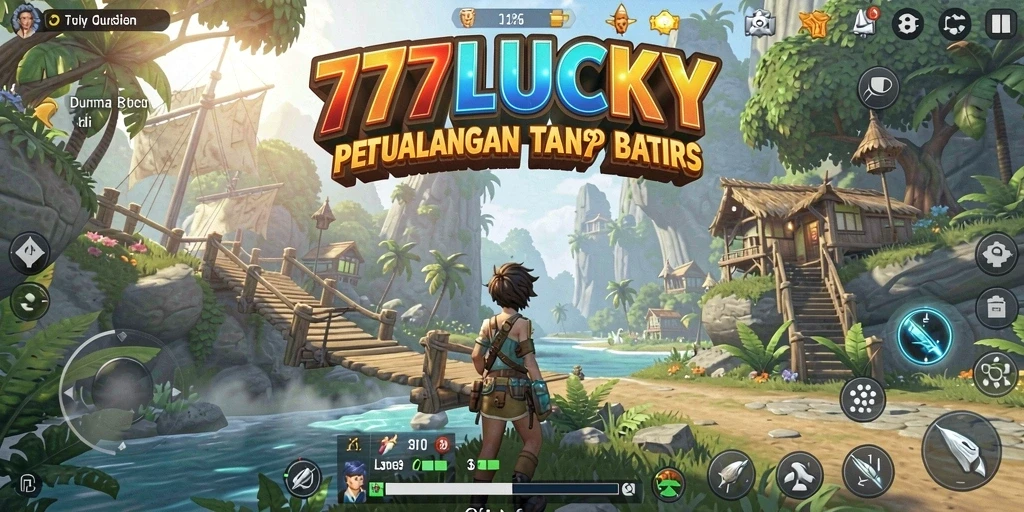 Tangkapan layar gameplay 777LUCKY yang memperlihatkan petualangan mendebarkan di dunia terbuka.