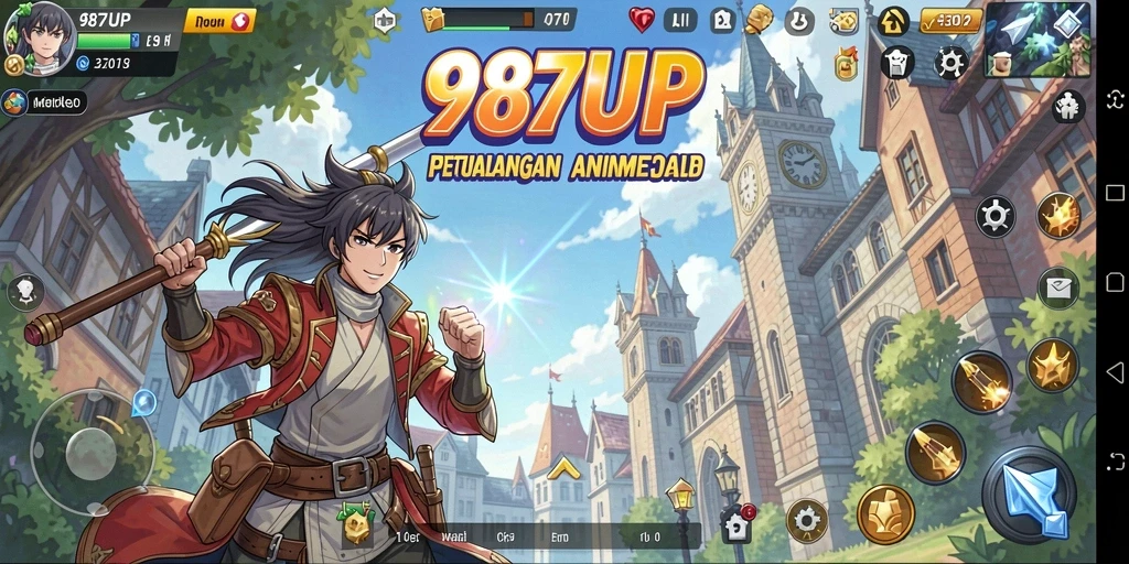 Tampilan gameplay 987UP yang memukau dengan karakter Anime favorit.