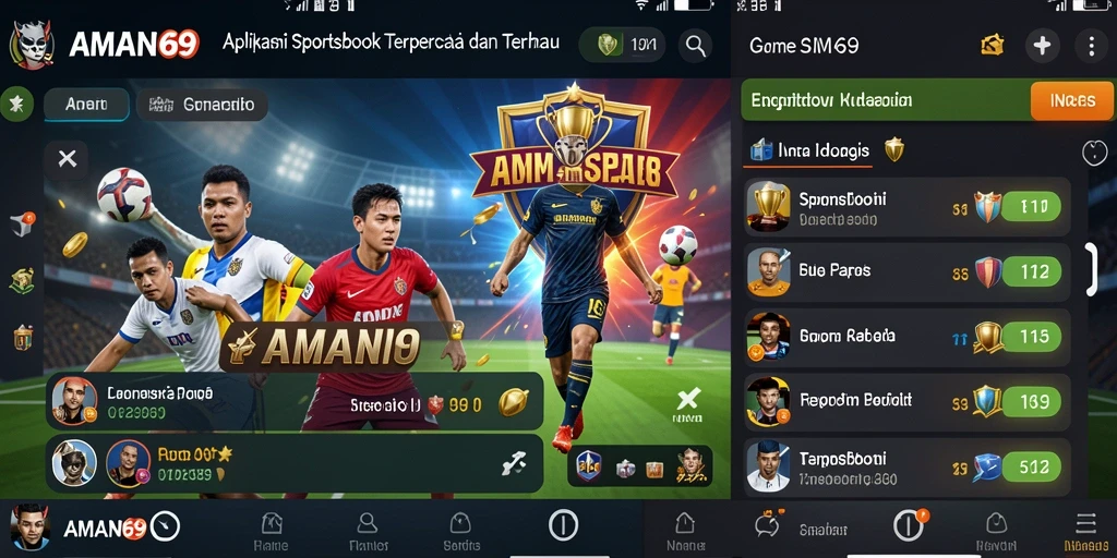 Tampilan layar utama AMAN69 menunjukkan berbagai pilihan taruhan olahraga.