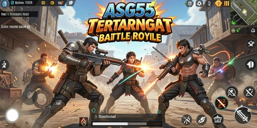 Screenshot gameplay ASG55 menunjukkan pertempuran seru antar pemain.