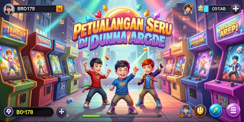 Tampilan gameplay BRO178 yang penuh aksi dan warna-warni.
