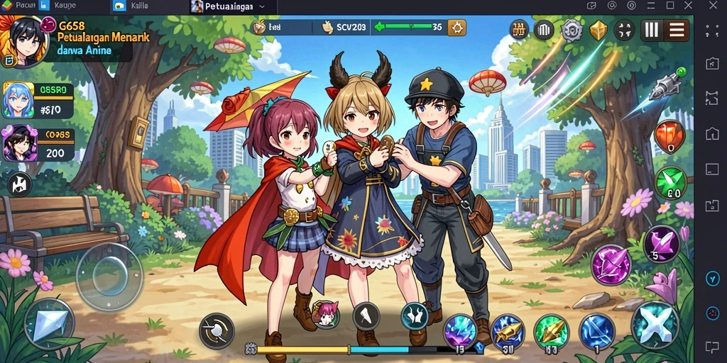 Tampilan gameplay G668 dengan karakter anime menarik.