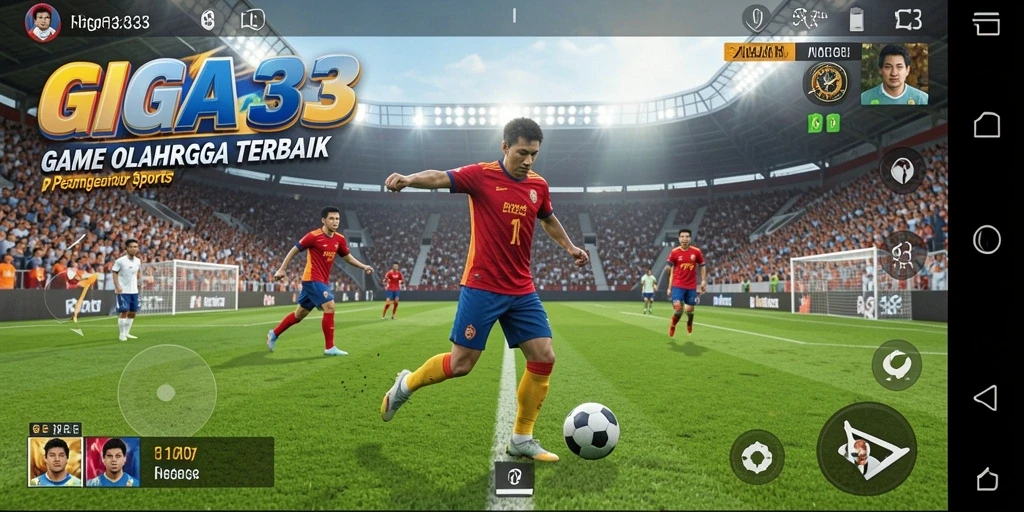 Tampilan gameplay seru dari GIGA33 yang menampilkan momen-momen penting dalam olahraga.