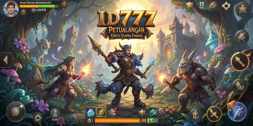 Tangkapan layar utama ID777 menunjukkan aksi mendebarkan dalam pertempuran RPG.