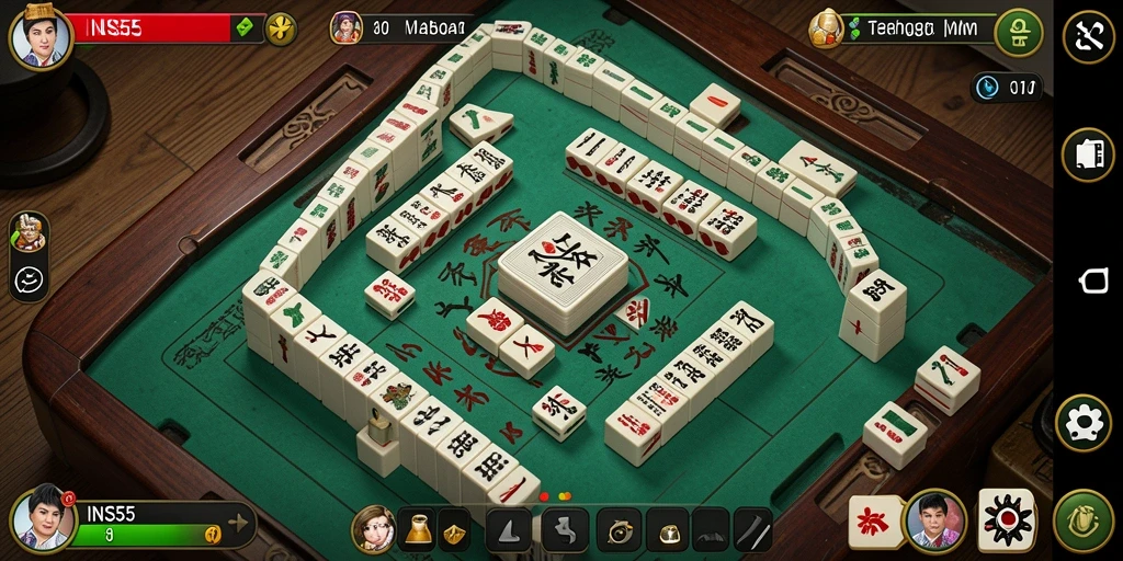 Tampilan gameplay menarik dari INS55 dalam permainan Mahjong.