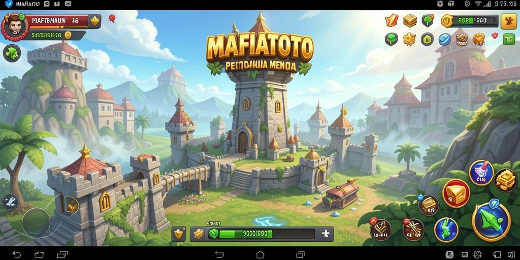 Tampilan gameplay MAFIATOTO saat pemain membangun menara pertahanan.