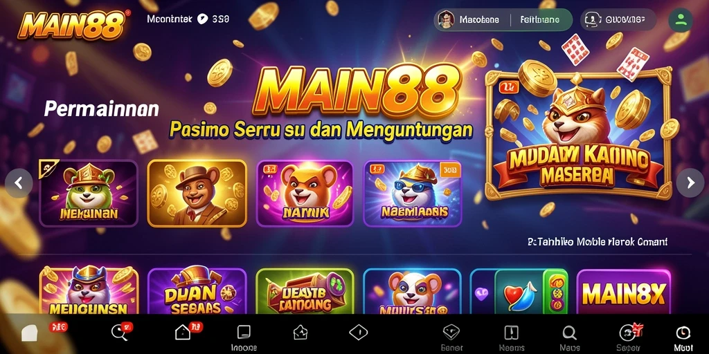 Tampilan utama gameplay kasino yang menegangkan di MAIN88.