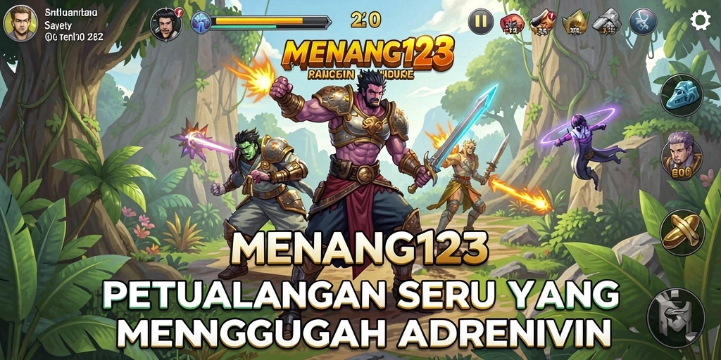 Tangkapan layar MENANG123 menampilkan aksi mendebarkan dalam permainan petualangan.