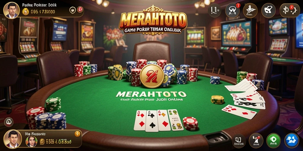 Screenshot menunjukkan aksi intens dalam permainan Poker di MERAHTOTO.