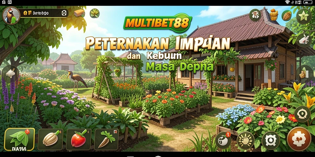 Tampilan menarik dari gameplay MULTIBET88 saat mengelola pertanian virtual.