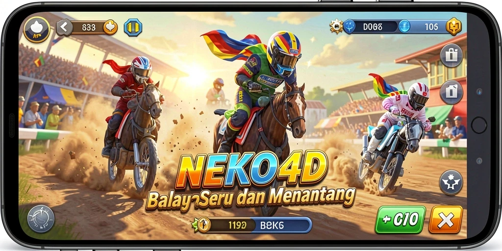 Tangkapan layar dari gameplay balapan seru NEKO4D.