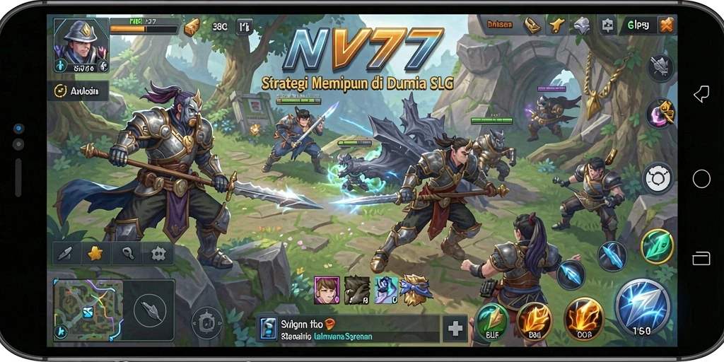 Tangkapan layar NV77 menunjukkan pertempuran strategi yang epik dalam gameplay.