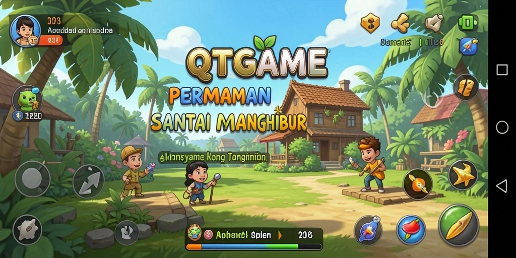 Screenshot QTGAME menampilkan gameplay santai dan interaktif.