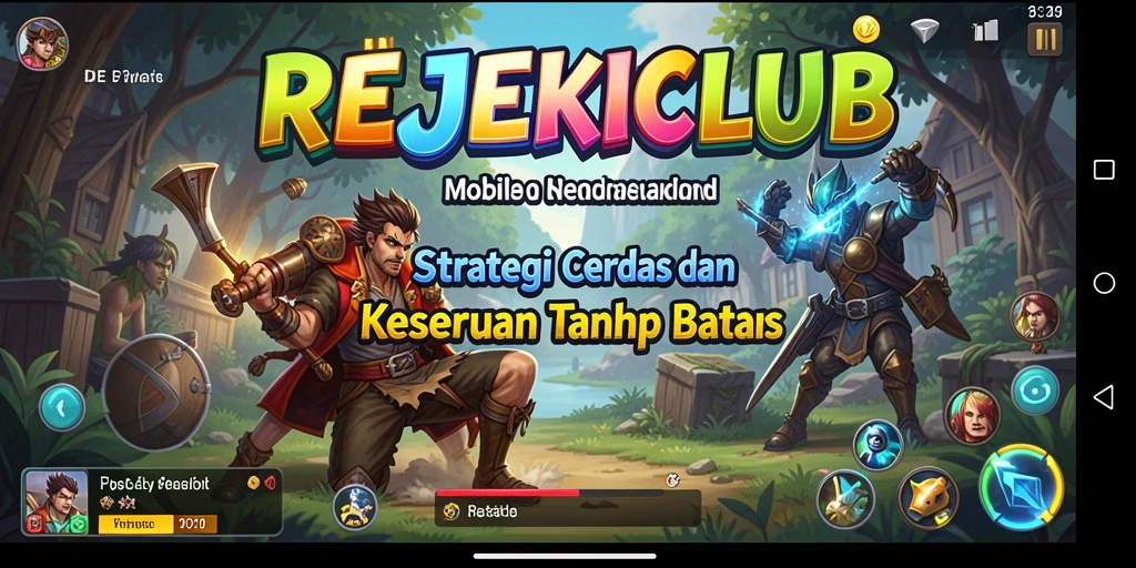 Tangkapan layar menunjukkan pertempuran mendebarkan dalam REJEKICLUB.