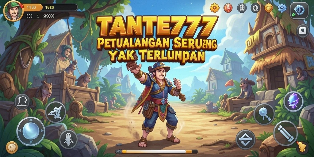 Tampilan gameplay TANTE777 yang penuh petualangan dan aksi.