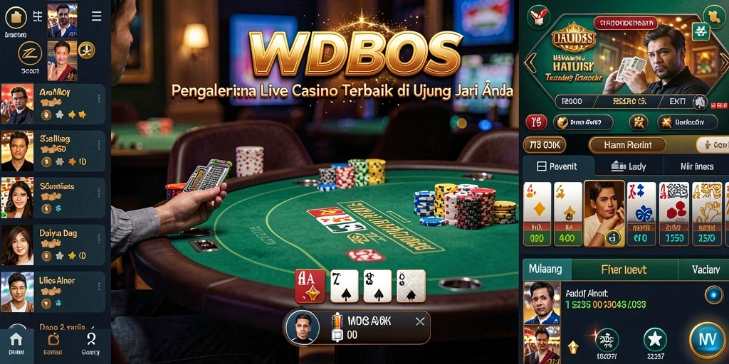 Screenshot gameplay WDBOS menampilkan suasana Live Casino yang mendebarkan.
