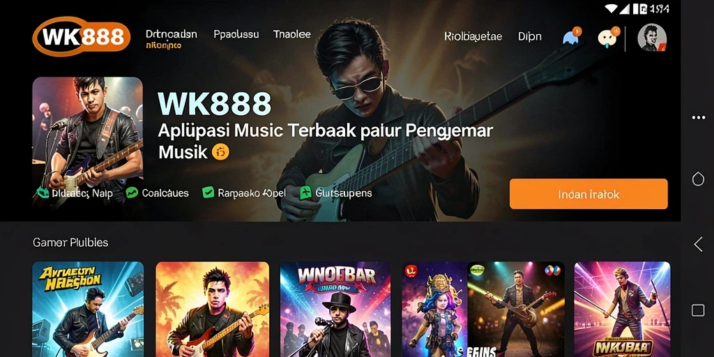 Tampilan gameplay menarik dalam aplikasi musik WK888.